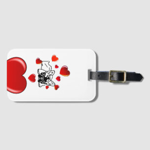 Französische Bulldogge mit Herz Kofferanhänger Luggage Tag