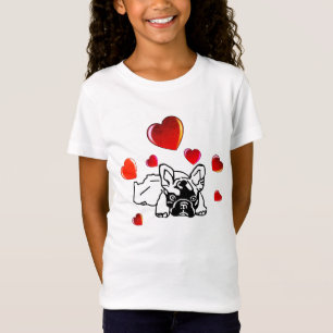 Französische Bulldogge mit Herz Shirt