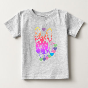 französische Bulldogge mit Herzhalsband Baby T-s T-Shirt