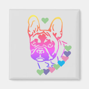 französische Bulldogge mit Herzhalsband Magnet