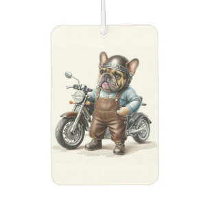 französische Bulldogge mit Motorrad Car Air Freshener