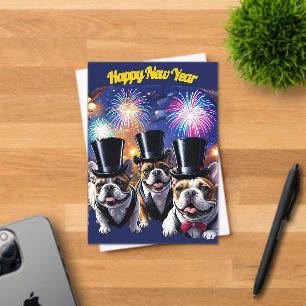Französische Bulldogge Neujahr Feier Acrylic Invitations