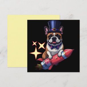 Französische Bulldogge Neujahr lustig  Rakete