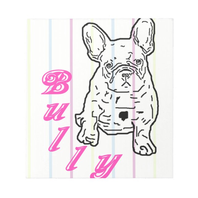 Französische Bulldogge Notizblock Notepad (Front)