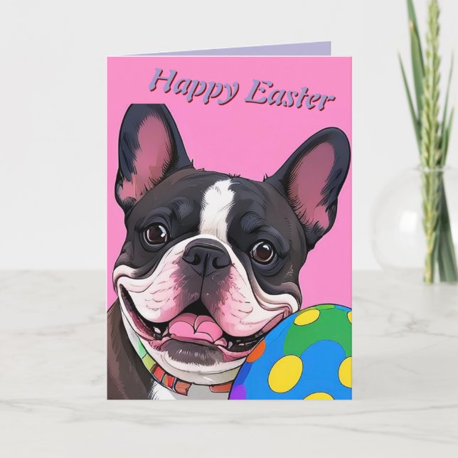 Französische Bulldogge Osterei French Bulldog Card (Front)