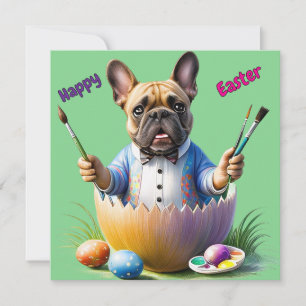 Französische Bulldogge Ostern Holiday Card