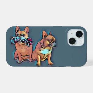 Französische Bulldogge play with fun iPhone 15 Case