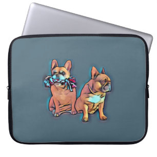Französische Bulldogge play with fun Laptop Sleeve