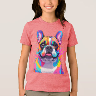 Französische Bulldogge Popart French Bulldog Tri-Blend Shirt