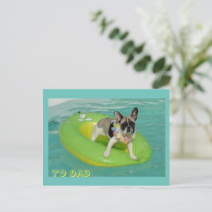 Französische Bulldogge Postkarte "To Dad" Postcard