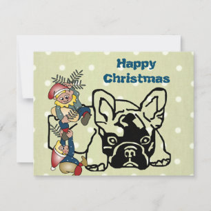 französische Bulldogge Postkarte Weihnachten  Invitation