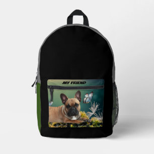 französische Bulldogge Printed Backpack