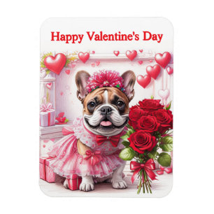 Französische Bulldogge Rosen French Bulldog Magnet