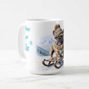 Französische Bulldogge Schlittenfahrt Coffee Mug