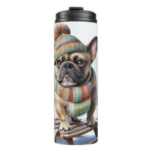 Französische Bulldogge Schlittenfahrt Thermal Tumbler