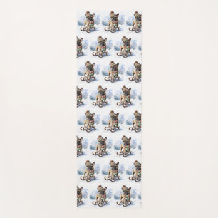 Französische Bulldogge Schlittenfahrt Yoga Mat