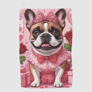 Französische Bulldogge Verliebt French Bulldog Golf Towel