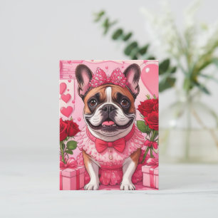 Französische Bulldogge Verliebt French Bulldog Holiday Postcard