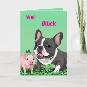 Französische Bulldogge Viel Glück Card