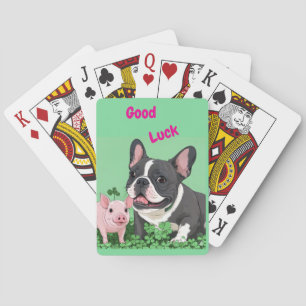 Französische Bulldogge Viel Glück Playing Cards
