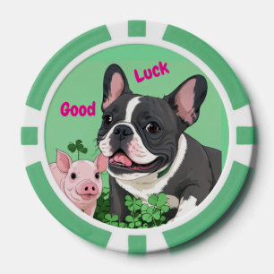 Französische Bulldogge Viel Glück Poker Chips