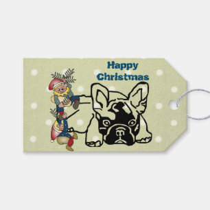 französische Bulldogge Weihnachten Geschenkanhänge Gift Tags