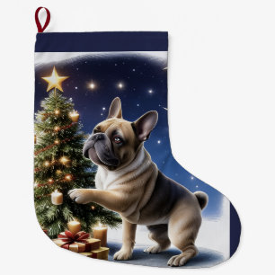 Französische Bulldogge Weihnachtsbaum Large Christmas Stocking