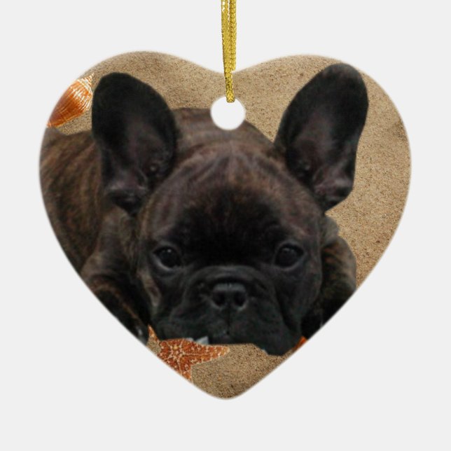 Französische Bulldogge Weihnachtsbaum Ornament (Front)