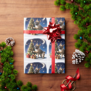Französische Bulldogge Weihnachtsbaum Wrapping Paper