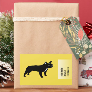 Französische Bulldoggen Aufkleber mit Text Rectangular Sticker