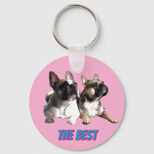 Französische Bulldoggen Beste Freunde Key Ring
