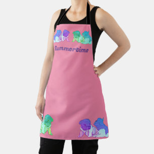Französische Bulldoggen Comic Apron