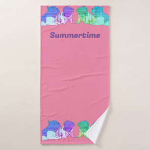 Französische Bulldoggen Comic  Bath Towel