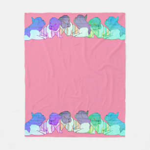 Französische Bulldoggen Comic Fleece Blanket