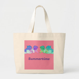 Französische Bulldoggen Comic Large Tote Bag