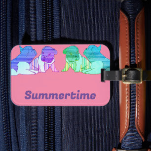 Französische Bulldoggen Comic  Luggage Tag