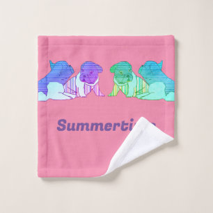 Französische Bulldoggen Comic  Wash Cloth