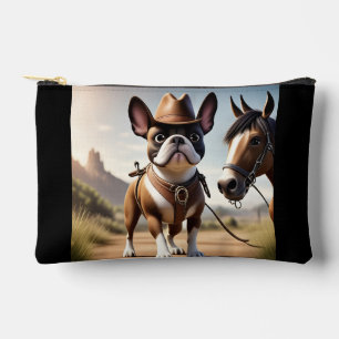 Französische Bulldoggen Cowboy mit Pferd Accessory Pouch