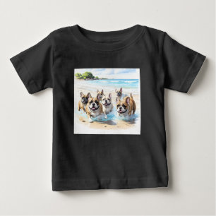 Französische Bulldoggen French Bulldog Rudel Sea Baby T-Shirt