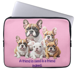 Französische Bulldoggen Freundschaft Laptop Sleeve