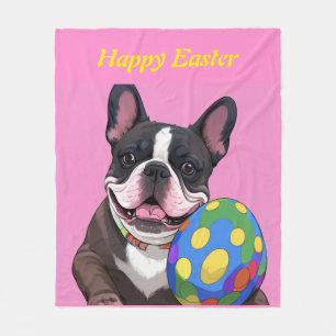 französische Bulldoggen Happy Easter Fleece Blanket
