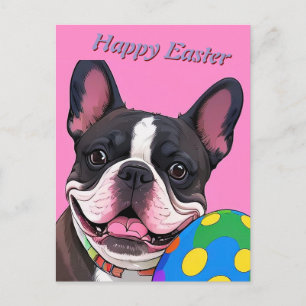 französische Bulldoggen Happy Easter Postcard