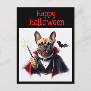  französische Bulldoggen Happy Halloween Postcard