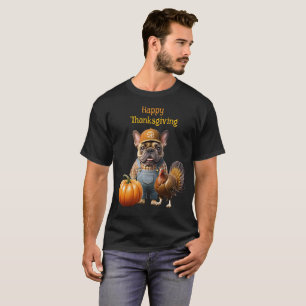  französische Bulldoggen Happy Thanksgiving T-Shirt
