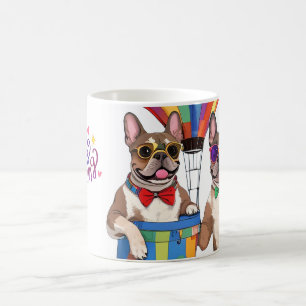 französische Bulldoggen im Heißluftballon Coffee Mug