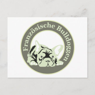 Französische Bulldoggen Karte Postcard