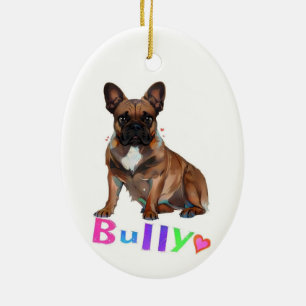 Französische Bulldoggen Keramik Ornament