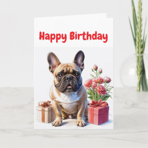 französische Bulldoggen mit Geschenke Invitation