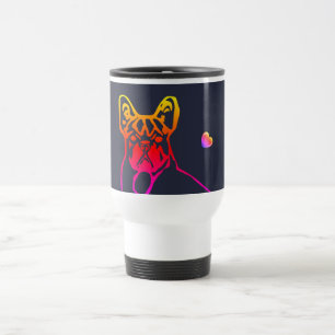 Französische Bulldoggen mit Herz Thermostasse Travel Mug