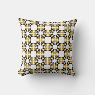 Französische Bulldoggen Muster schwarz gold Cushion